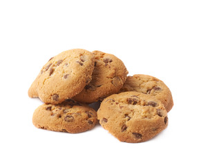 Pile of round cookies isolated