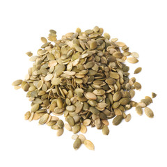 Pile of pumpkin seeds isolated