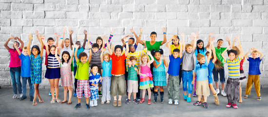 Obraz premium Children Kids Childhood Friendship Happiness Diversity Concept