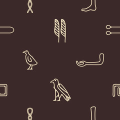 Fototapeta premium Seamless background with Egyptian hieroglyphs 