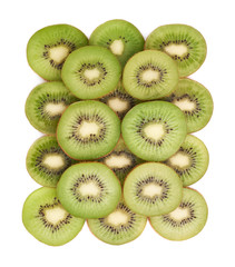 Surface covered with kiwifruit slices