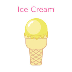 Ice Cream in a Waffle Cone Illustration Set