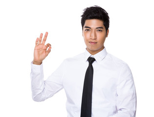 Businessman with ok sign gesture