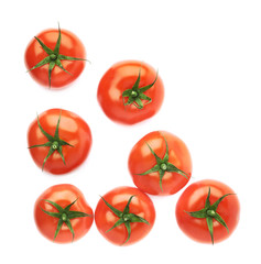 Pile of multiple tomatoes isolated