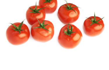 Pile of multiple tomatoes isolated