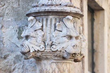 Fountain with lion's head