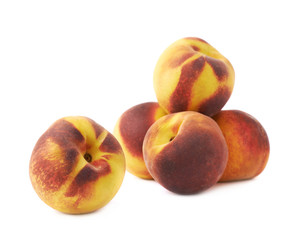 Fototapeta na wymiar Pile of peach fruits isolated