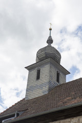 Fototapeta na wymiar old wooden church steeple