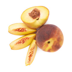 Served peach fruit composition isolated