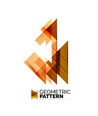 Geometric triangle mosaic pattern element isolated on white