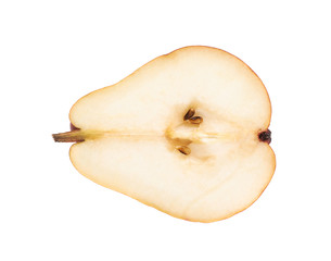 Fototapeta premium Red pear cut in half isolated