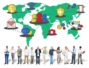 Social Network Sharing Global Communications Connection Concept
