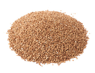 Pile of buckwheat seeds isolated