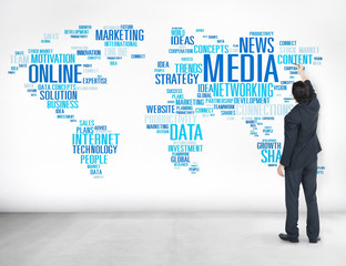 Social Media Internet Connection Global Communications Networkin