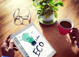 Digital Tablet Illustration Brainstorming Concept