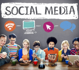 Social Media Social Networking Technology Connection Concept