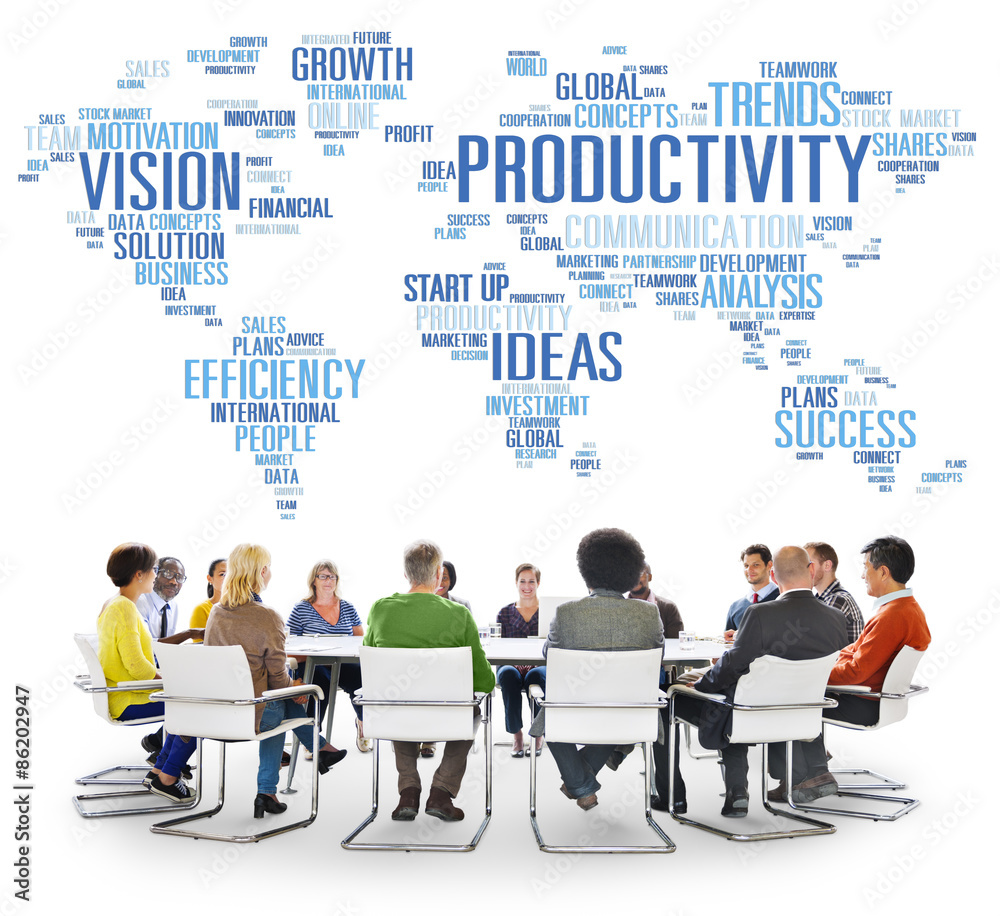 Wall mural productivity mission strategy business world vision concept - Wall murals