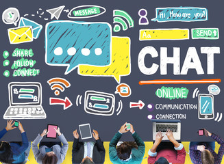 Fototapeta premium Chat Chatting Communication Social Media Internet Concept