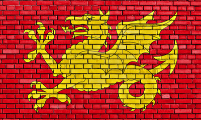 Fototapeta premium flag of Wessex painted on brick wall