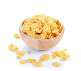 Corn flakes  on white background