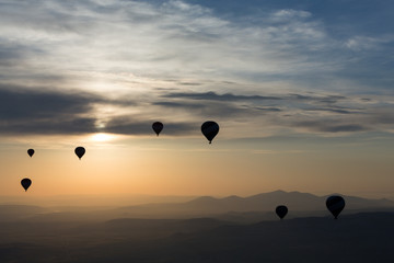 Cappadocia, Turkey.The greatest tourist attraction of Cappadocia , the flight with the balloon at sunrise