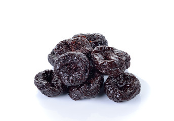 Dried Prunes on  white background