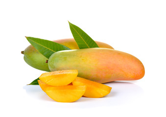 ripe mango on white background