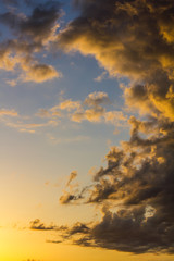 .Early morning sunlight, cloudy