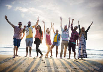 Obraz premium Friendship Freedom Beach Summer Holiday Concept