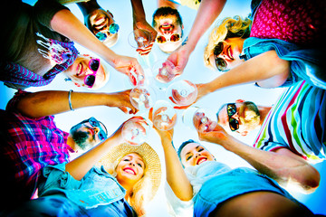Beach Cheers Celebration Friendship Summer Fun Concept