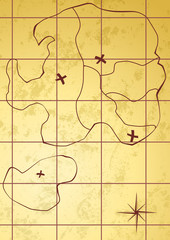 Vector map of treasure island