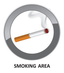 Smoking area label. Smoking Area Vector Sign.