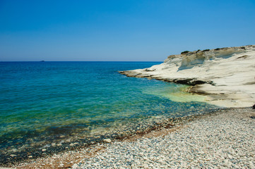Naklejka na ściany i meble Seashore, limestones near Limassol, Cyprus