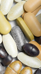 Vitamin pills macro   isolated