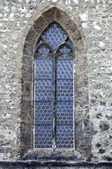 Gotisches Fenster mit Butzenscheiben