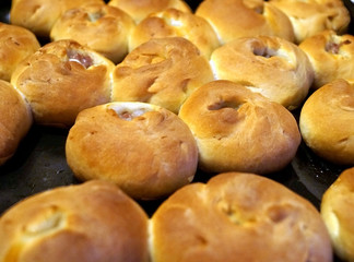baked bread on a tray