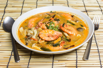 Tom Yum Kung , Spicy Soup with Shrimp, Thailand food