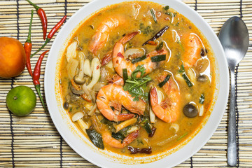 Tom Yum Kung , Spicy Soup with Shrimp, Thailand food