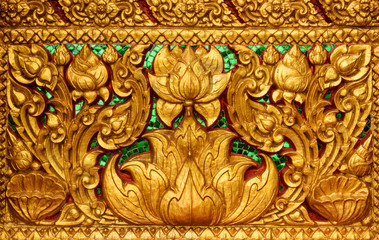 Fototapeta na wymiar gold lotus thai painting