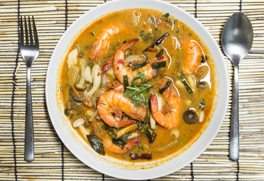 Tom Yum Kung , Spicy Soup with Shrimp, Thailand food