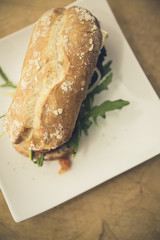 tomato sugo burger with rocket cheese