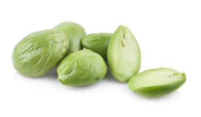 Petai, Bitter Beans isolated on a white background.