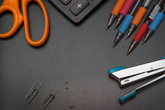 closeup office stationery , back to shcool concept