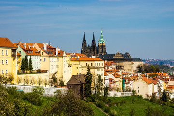 Fototapeta na wymiar Prague panorama with St. Vitus Cathedral