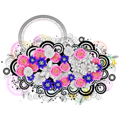 Colorful floral frame