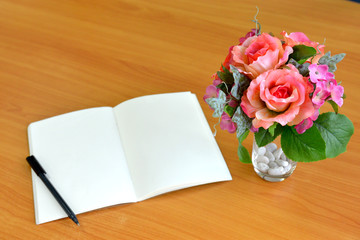 Notebook and Roses