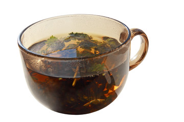 Mint tea mug.Isolated.