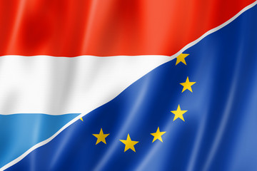 Luxembourg and Europe flag