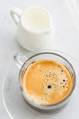 hot coffee for drink with fresh milk