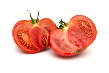 large ground-grown tomato isolated on white